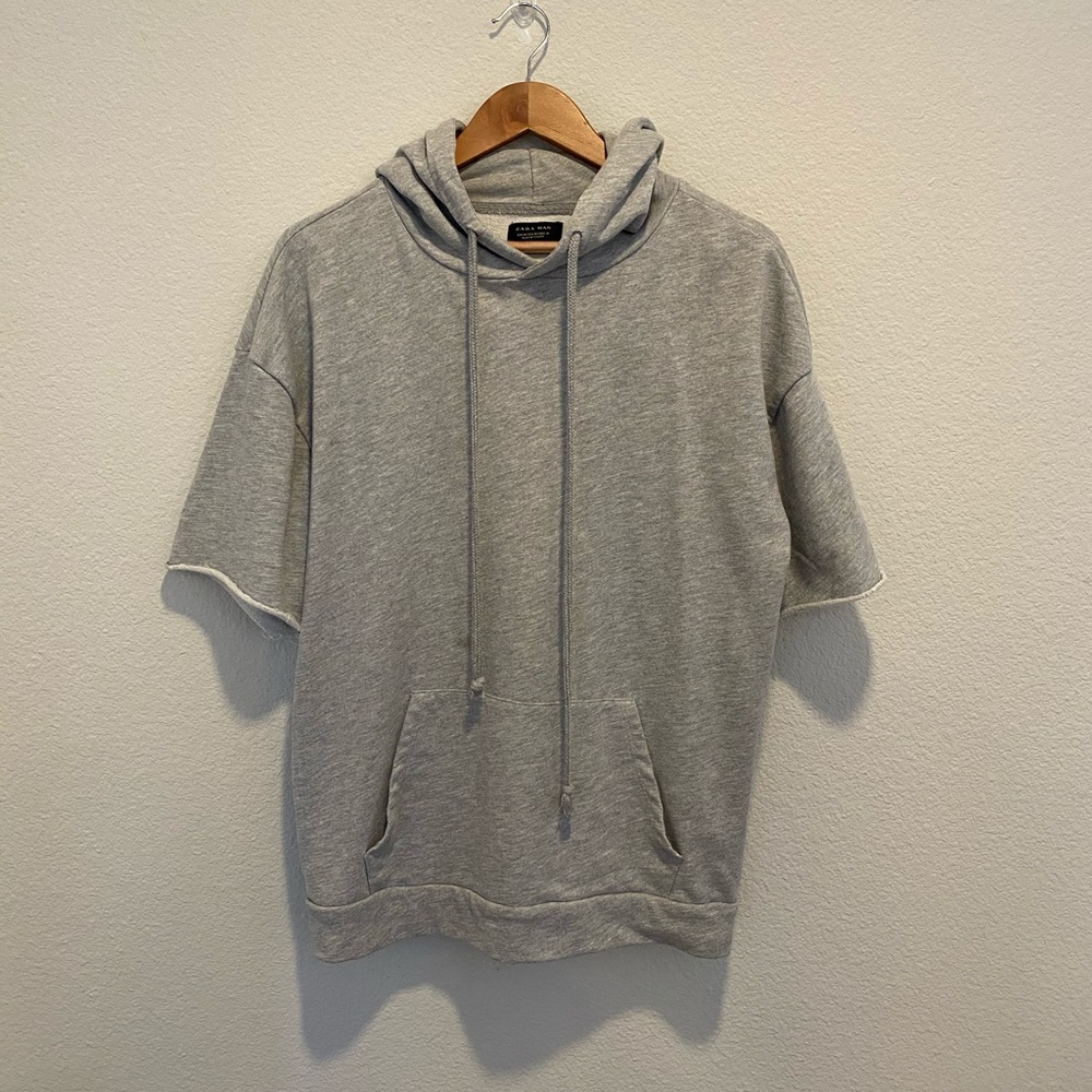 Zara grey short sleeves hoodie